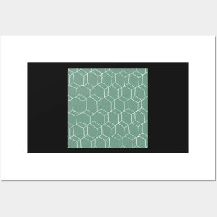 Green geometric pattern Posters and Art